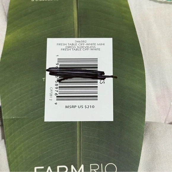 Farm Rio NWT XS Off White Fresh Table Euroflax Premium Linen Mini Dress Elegant - Picture 6 of 9